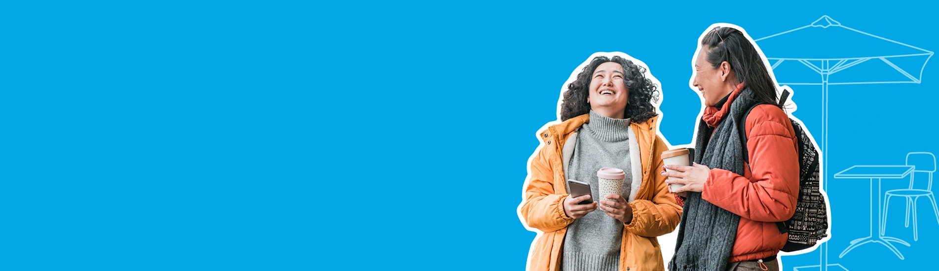 two women chatting over coffee